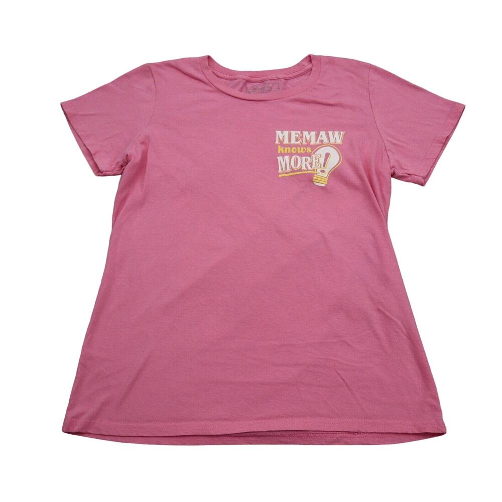 MeMaw Teespring Shirt Womens L Pink Short Sleeve Round Neck Casual Statement Tee
